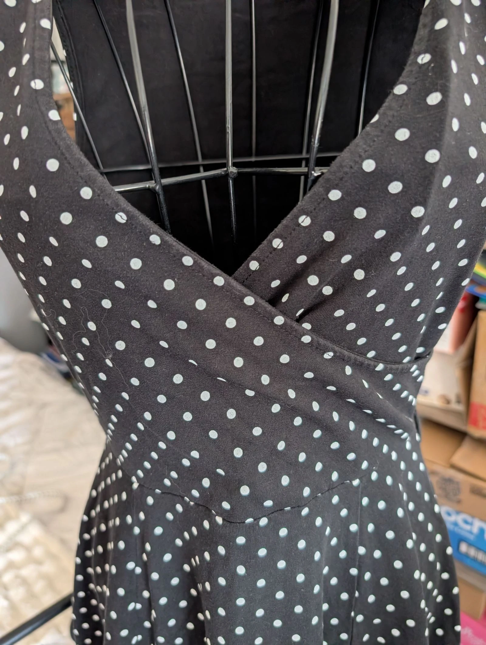 Magnificent black polka dot skater dress - Retro rockabilly style – photo 2